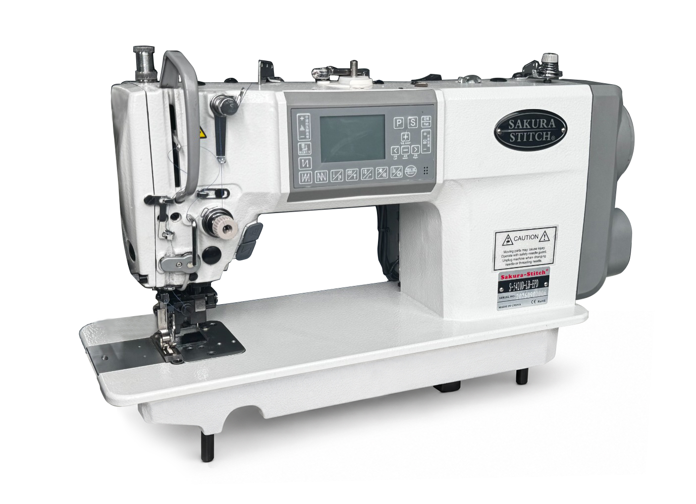 HIGH SPEED DIRECT DRIVE SINGLE NEEDLE (NEEDLE FEED, SIDE EDGE TRIMMER) LOCKSTITCH MACHINE WITH AUTO THREAD TRIMMER